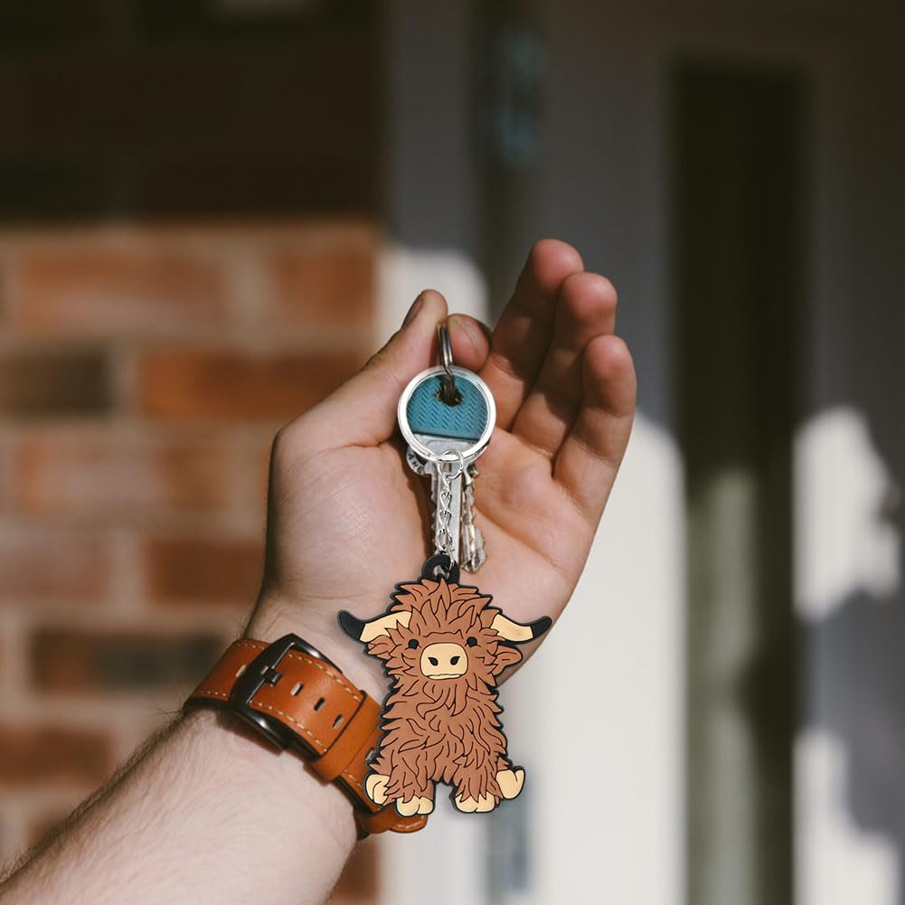 SWZY Highland Cow Stickers and Cow Keychain Set - Image 4