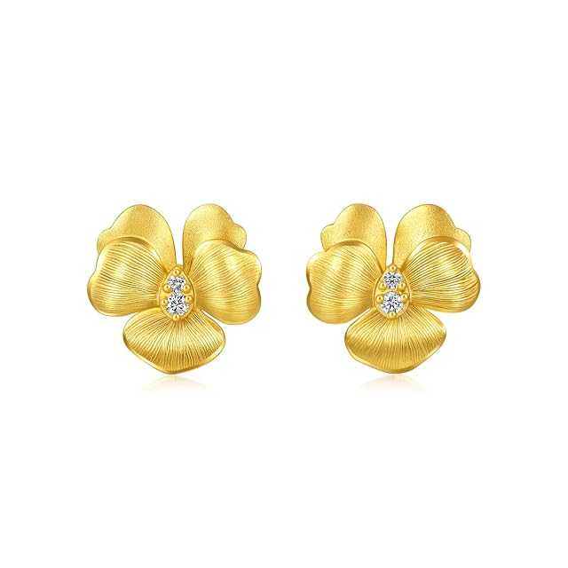Chow Sang Sang CHOW SANG SANG 999 24K Gold Cultural Blessings Blossoms Stud Earrings for Women 94688E