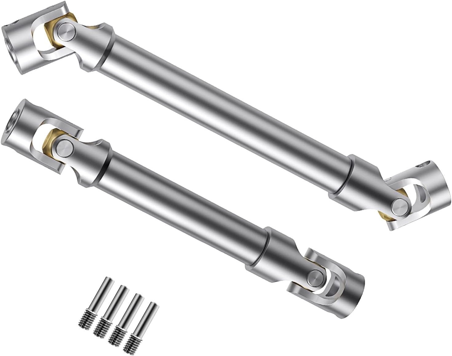 Generic Metal Alloy Universal 1/10 RC Drive Shaft 2PCS Upgrades Accessories for 1/10 RC Crawler Car TRX4 Axial SCX10 TRX4 Driveshaft Upgrade Parts Replacement (94-125mm & 117-168mm, Sliver)