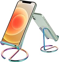 Vista 21 de Paquete de 2 soportes para teléfono celular para escritorio, bonito soporte de metal dorado para teléfono celular, accesorios de escritorio