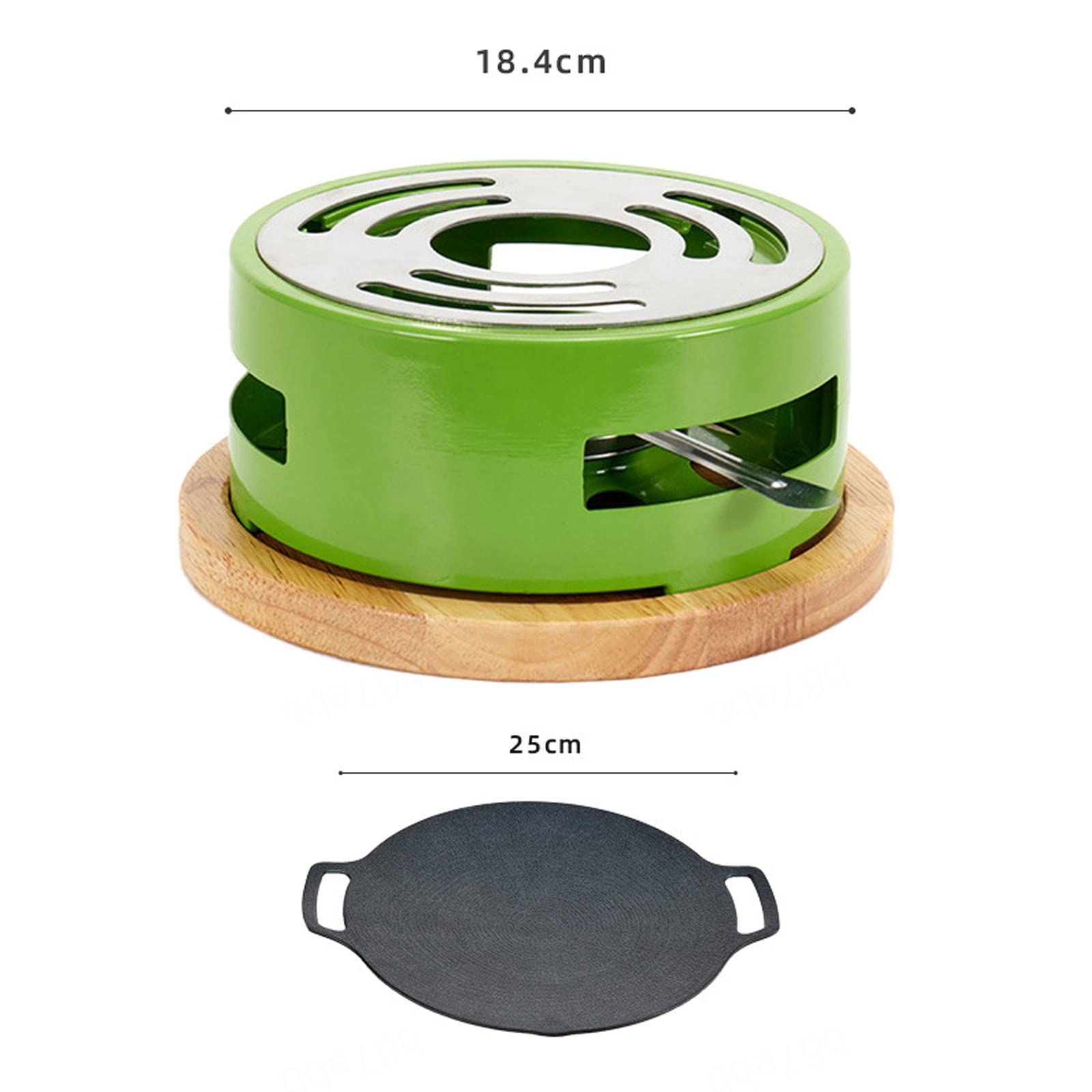 Spirituskocher für Innenraum Campingkocher Mit Topf Tragbarer Camping Alkoholkocher Mini Kochtopf-Set Spiritusbrenner für Hot Pot Grillen Picknick,Green