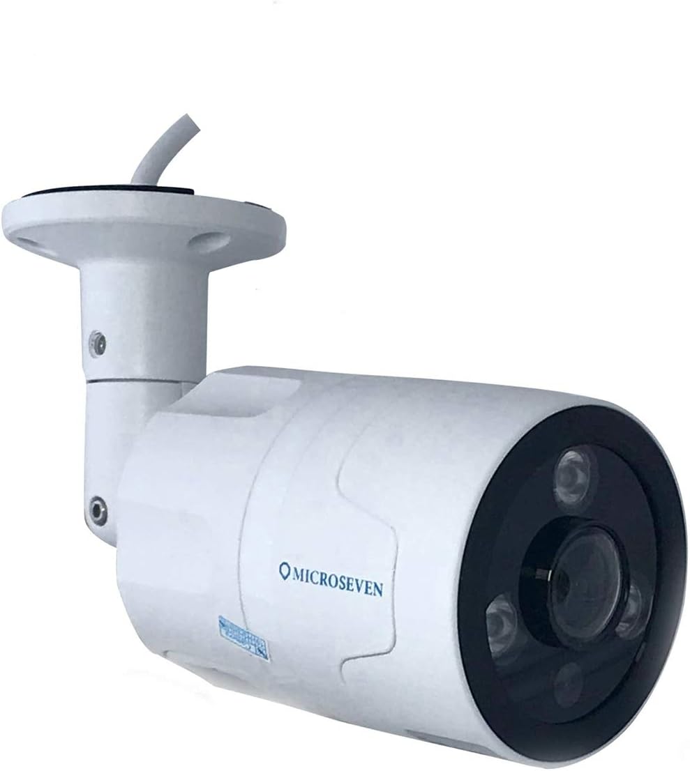MICROSEVEN UltraHD 5MP 2560x1920 PoE Two-Way Talk,Alexa,Wide Angle,SD Slot,Outdoor Night Vision Bullet Security Waterproof IP Camera,Human Motion Detection,FTP,Cloud,Web GUI,Apps+VMS