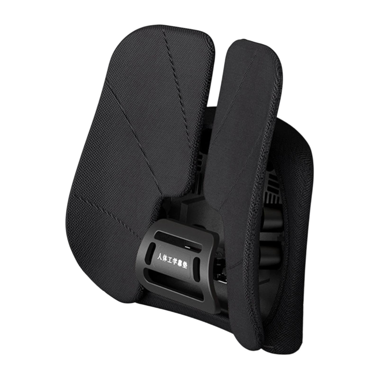 Supporto Lombare Cuscino per Seduta Ergonomico Poggiapolsi per Sedia Scrivania Cuscino Regolabile Traspirante Cuscino Schiena Lavabile Adatto per Casa, Nero