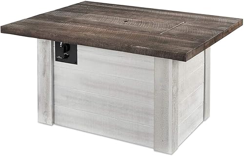 Miniatura 3 de Outdoor GreatRoom Co - Mesa para hoguera de propano Alcott para patio exterior, mesa de fuego de hormigón con cubierta de mesa a juego, base de