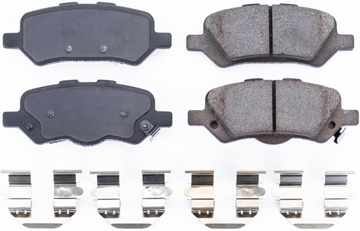 Power Stop Rear Brake Kit For Toyota Venza 2009-16 - Ceramic Brake Pads With Installation Hardware, 17-1402