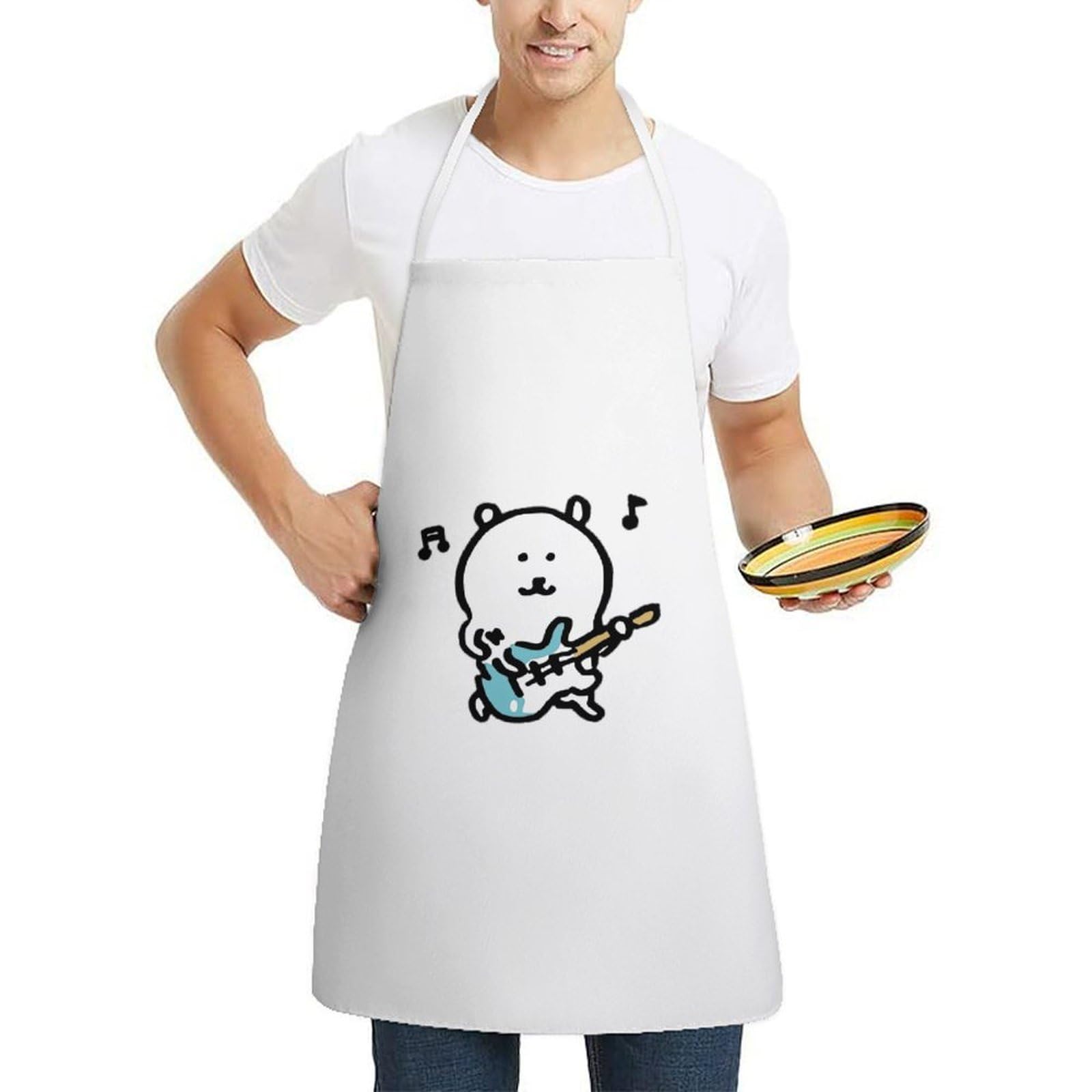 Amazon｜自分ツッコミくま エプロン カフェエプロン 首掛け シンプル