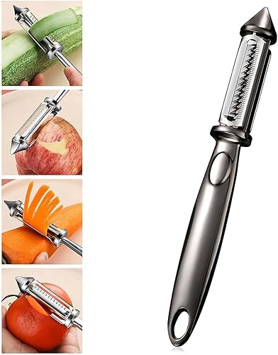 Vincofoo Pelador de verduras multifuncional todo en uno, pelador de verduras de 4 y 1 juliana, pelador de verduras para cocina, cocina de patata,