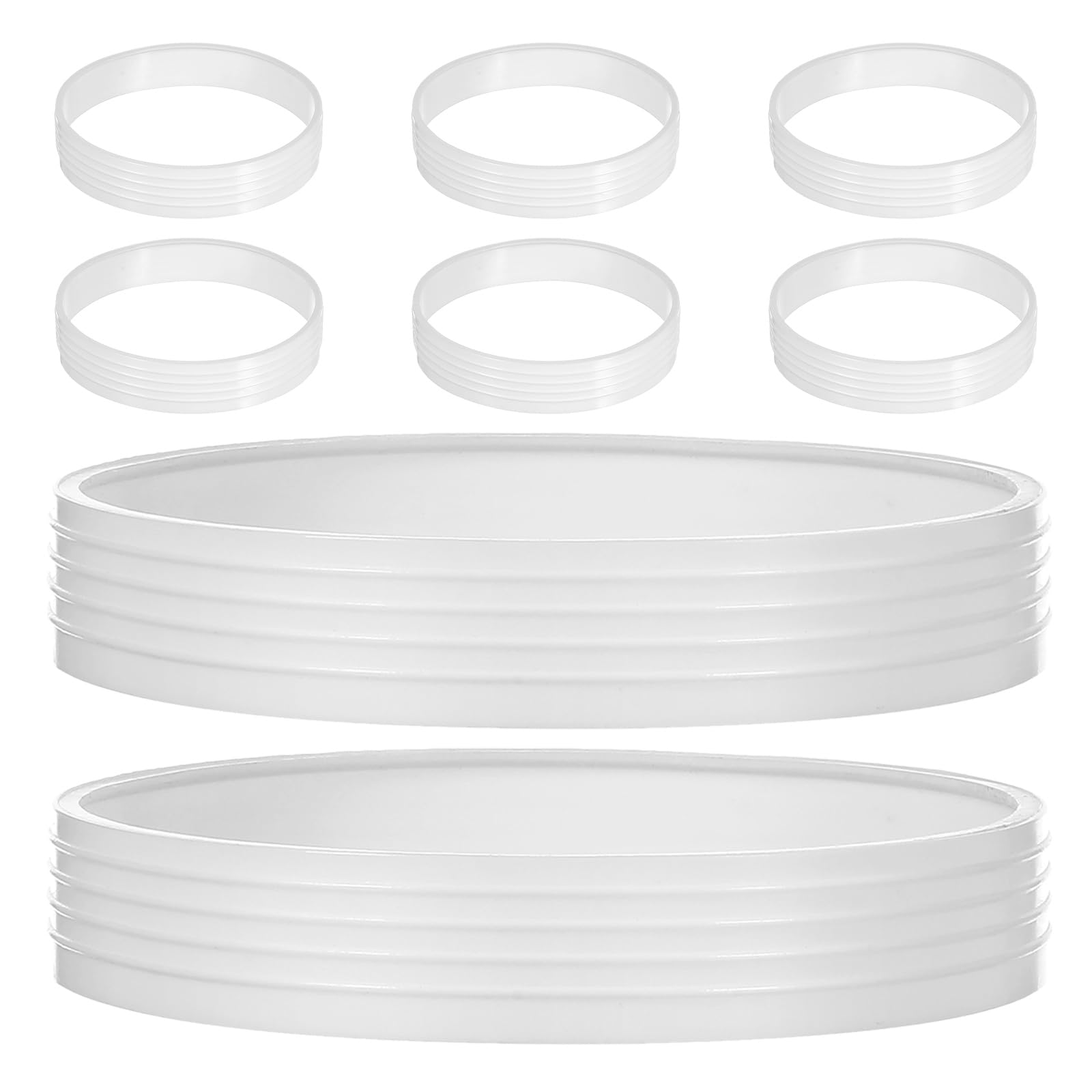 HEMOTON 8Pcs White Plastic Golf Cup Hole Collars for Putting Practice, Golf Green Hole Cup Covers Training Aids Suitable for Indoor Outdoor Course Use