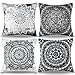 Fundas de Cojines 40x40 cm Boho Geométricas Funda de Almohada Decorativo Blanco Negro Moderne Mandala Fleurs Patrón Funda Cojin Sofa Etnico Funda para Cojin Cuadrado para Sofá Sillas Cama Salon Hogar