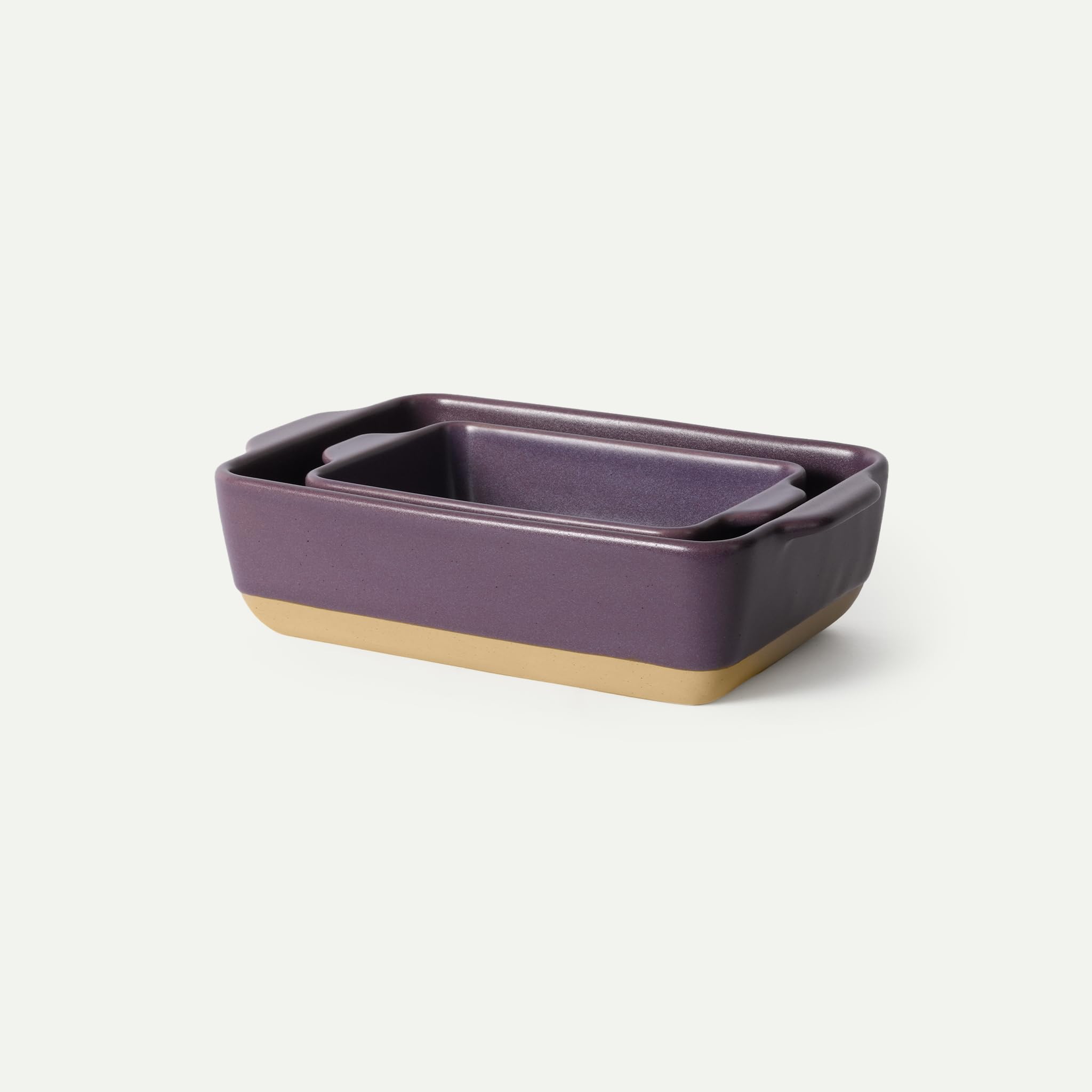 Mora Ceramic Set of 2 Baking Dishes For Casserole, Banana Bread, Brownies, Broiling, Roasting, and Baking. 7x11 in and Loaf Pans - Porcelain Serving Bakeware from Oven to Table. Freezer Safe - Nebula