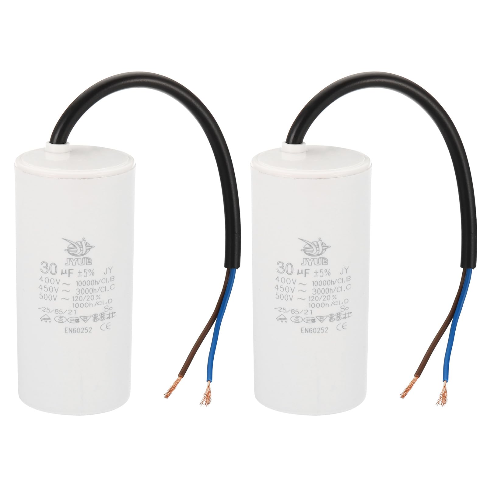 PATIKIL Condensateur De Fonctionnement 30 Uf CBB60, 1 Pièce AC 450 V 2 Fils 50/60 Hz Condensateur De Fonctionnement Du Moteur 230 X 42,2 X 73 Mm Pour Machine à Laver, Machine