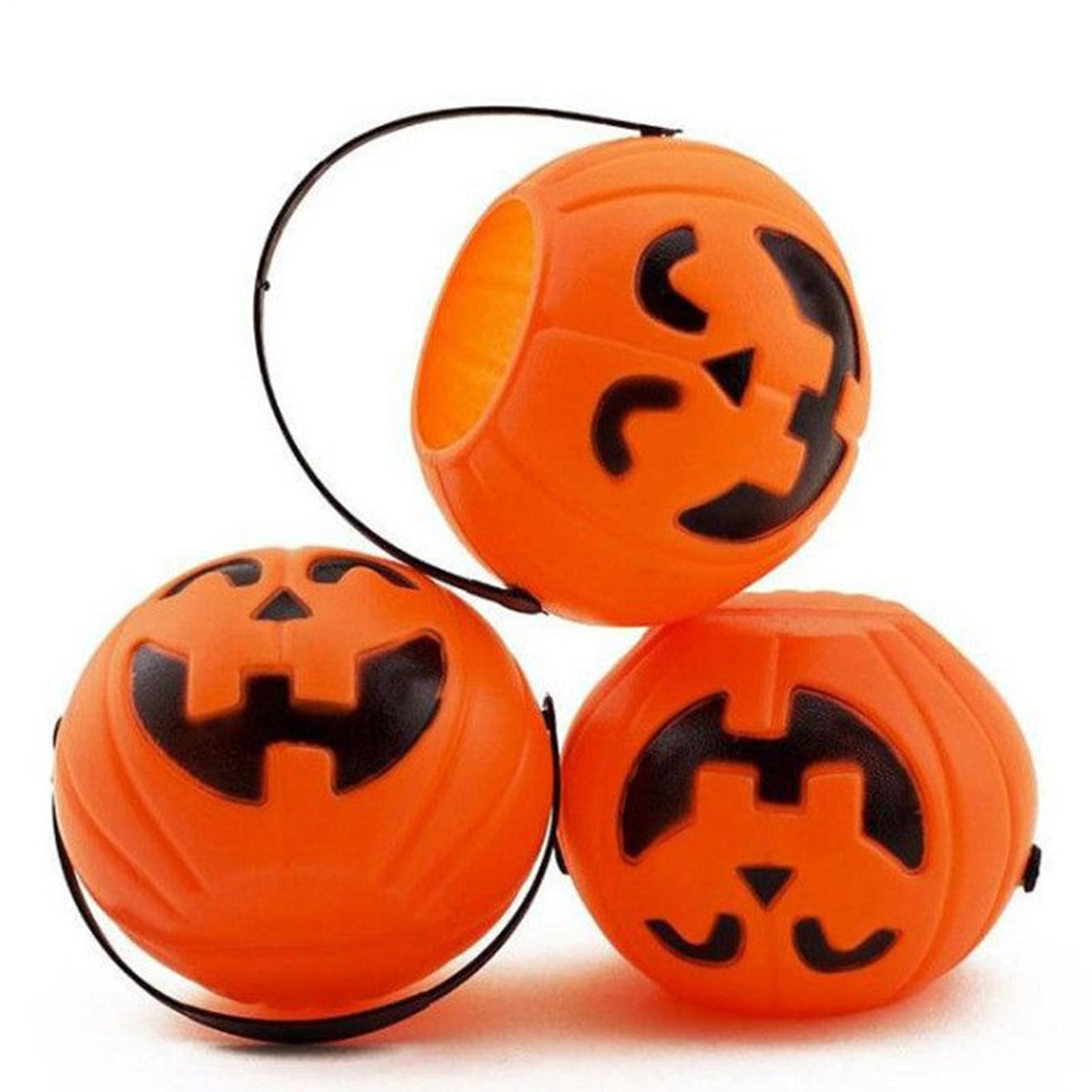 Dyniowe Wiaderko Przenośne Dekoracyjne Słoiki Do Przechowywania Z Duchem | 6 Sztuk Koszyków Halloween Cukierek Albo Psikus Dla Dzieci Rodziny Szkoły Biura Salonu Sypialni Przyjęć