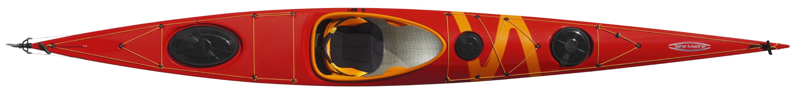 Composite Sit-in Sea/Touring Kayak, Orange/Yellow, 17.25-Feet