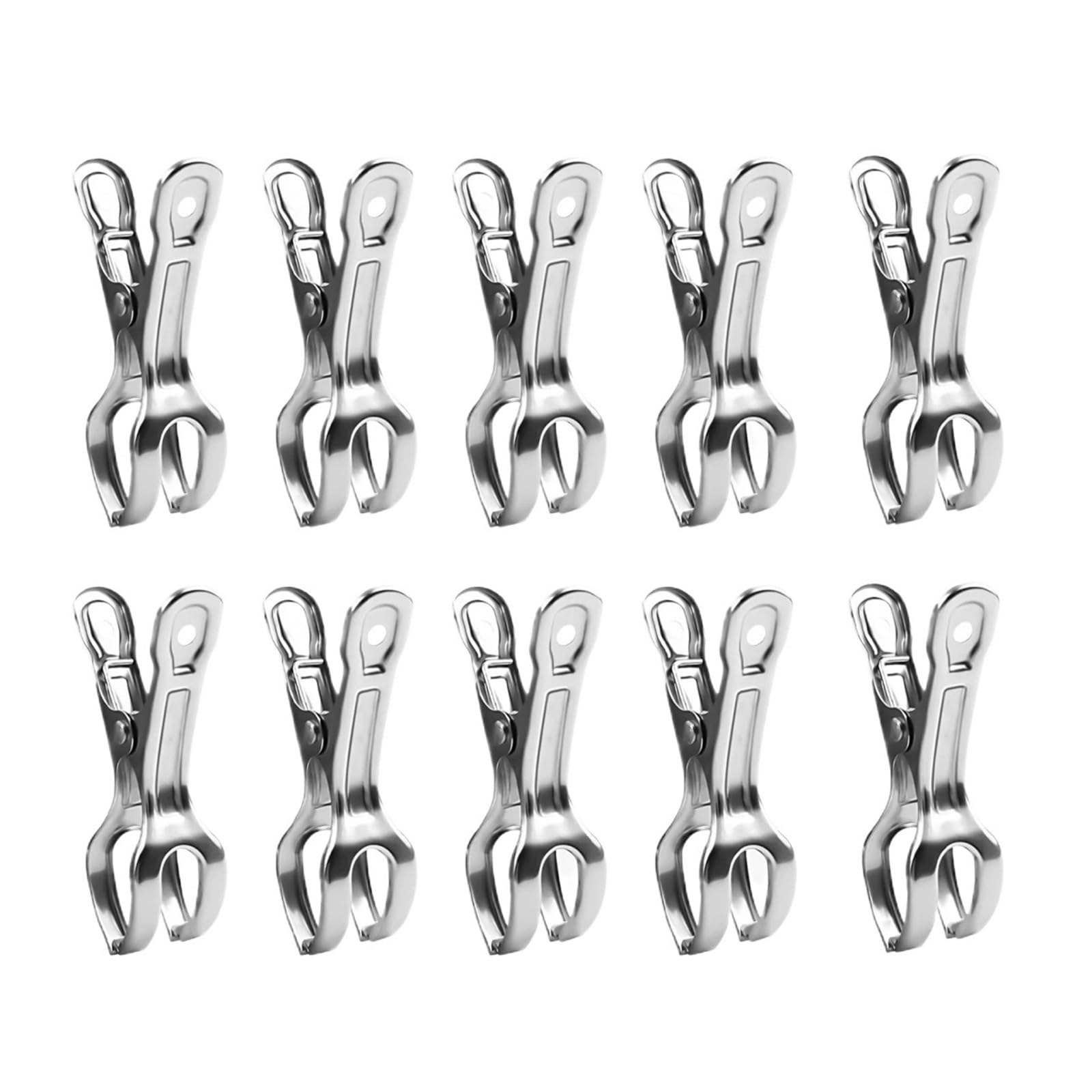 Clothes Pegs 20pcs Heavy Duty Stainless Steel Spring Clips, Windproof Large Clothespins for Socks Pants Quilt, Laundry Line Hooks Clamps