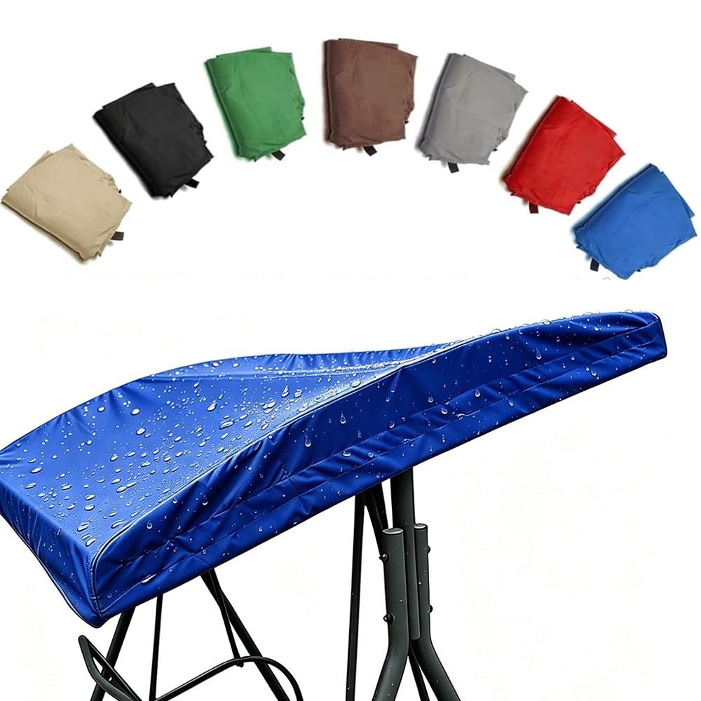 Couverture Auvent De Balancelle De Jardin Imperméable Anti UV Toit De Rechange pour Balancelle De 2 3 Places Toit Pare-Soleil(Blue,83x48x9in(213x122x23cm))