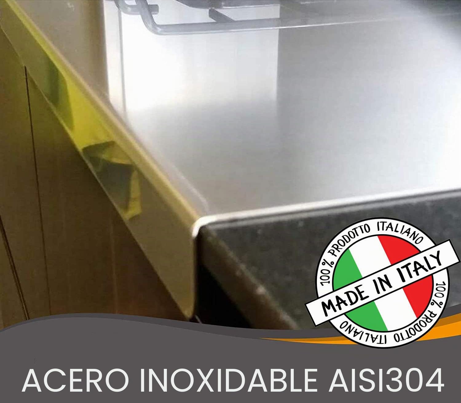 Tabla de cortar de acero inoxidable profesional (todos los tamaños), superficie de trabajo de cocina, uso alimentario, tabla para amasar pan y pizza, antideslizante, 70 x 50 cm