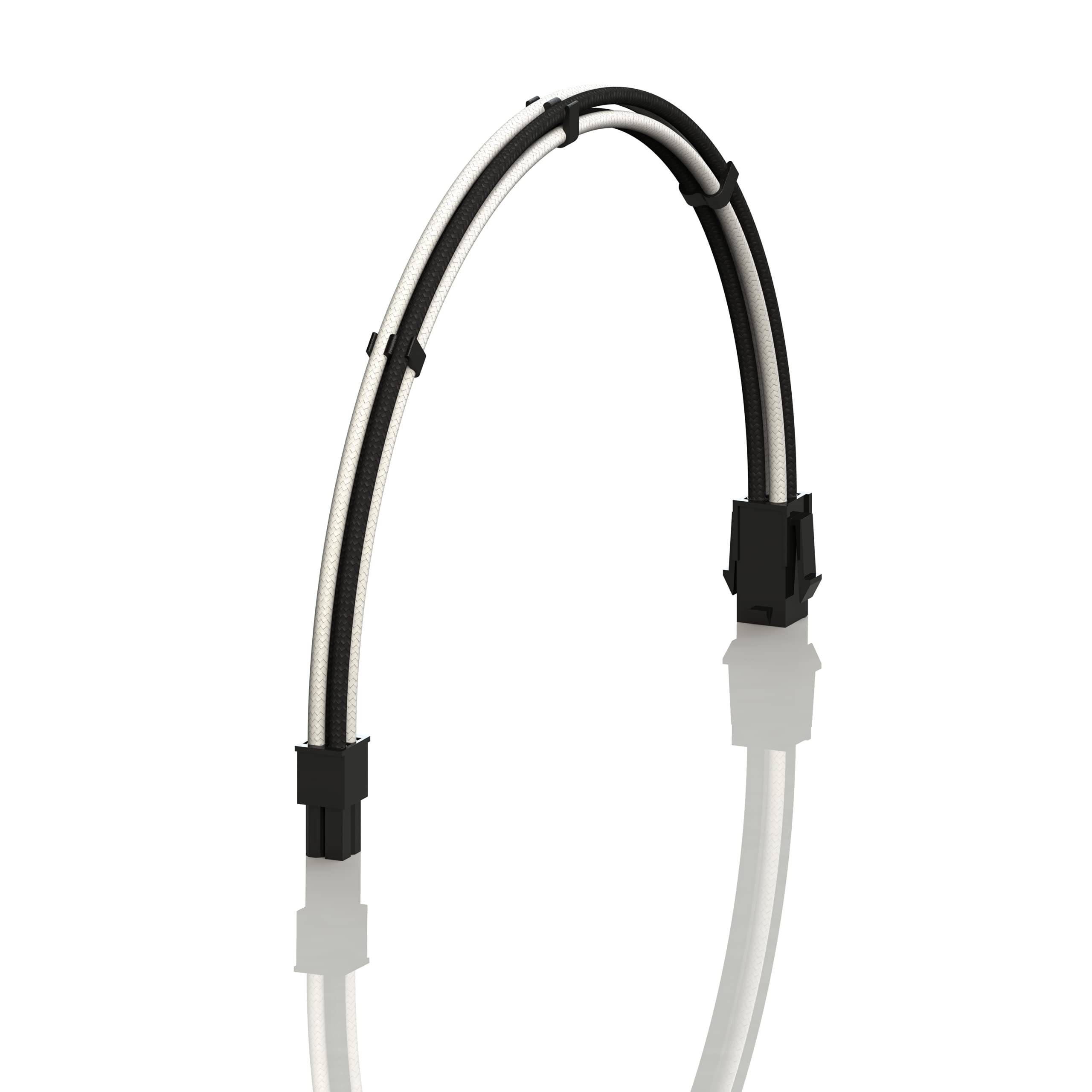 LINKUP - AVA 30cm EPS 4 Pin CPU ATX Motherboard PSU Power Supply Braided Sleeved Custom Mod PC Extension Cable w/Combs | Strong & Stiff Design | Single Pack | 300mm - Black — view 22
