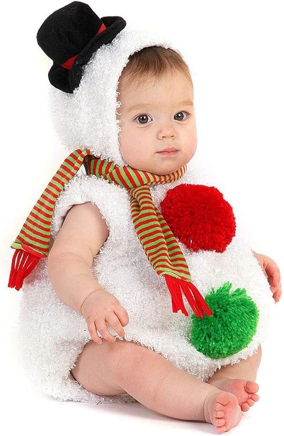 Amazon Co Jp 雪だるま コスプレ 衣装 ベビー フード付き ロンパース スカーフ 2点セット 男の子 女の子 袖なし フリース ジャンプスーツ パーカー クリスマス 仮装 新生児 カバーオール ジャケット 子ども服 暖かい 歩行服 秋冬 人気 出産祝い 撮影 写真 道具 おもちゃ