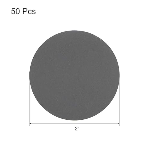 Miniatura 7 de uxcell Disco de lijado de gancho y bucle de 2 pulgadas, carburo de silicio húmedoseco, grano 320, 50 unidades