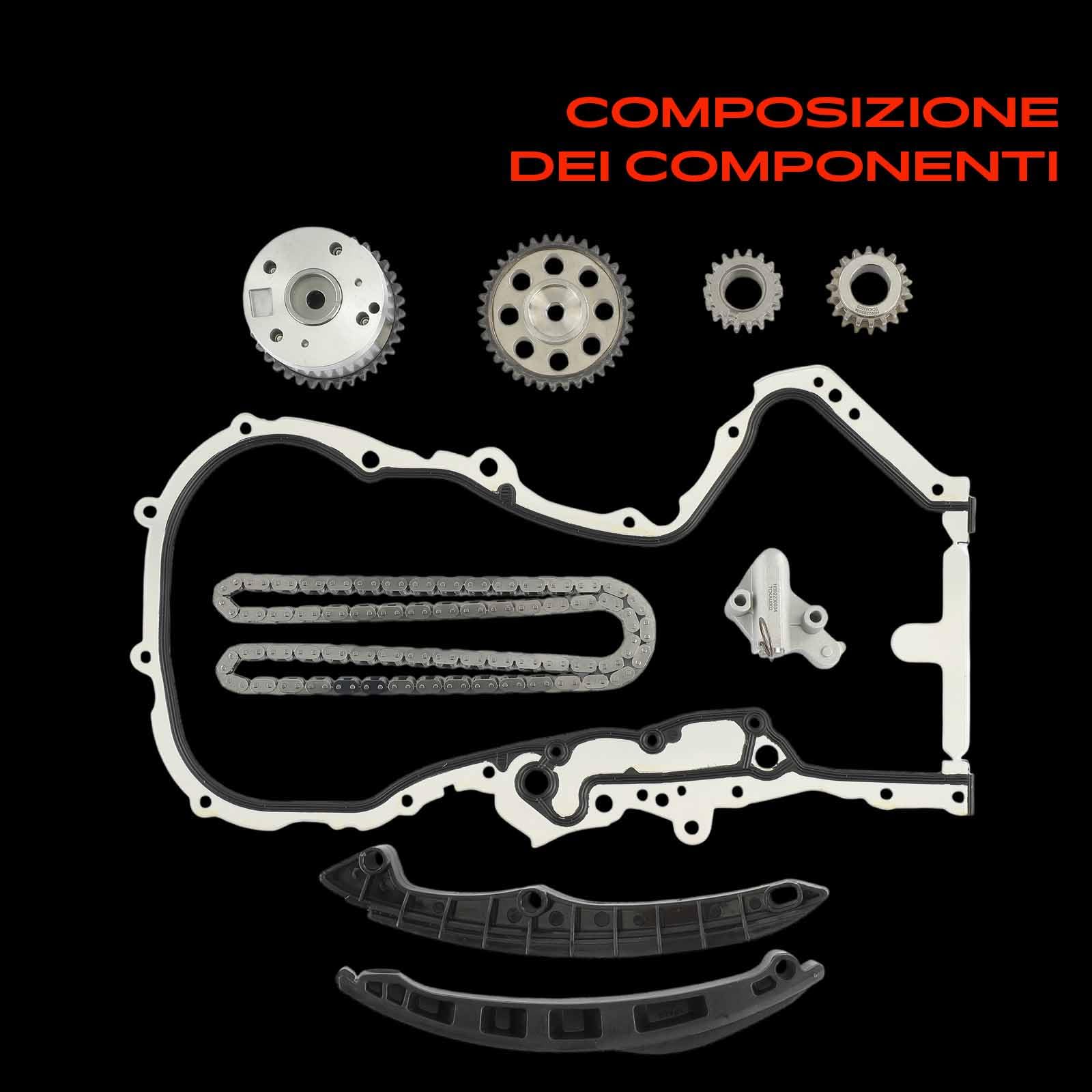 Frankberg Kit catena di distribuzione catena di distribuzione | Compatibile con: Altaea XL 5P5 5P8, A1 Sportback 8XA 8XF, R.o.o.m.s.t.e.r 5J7, NH3 rapido, CC 358, Golf Plus 521 5M1