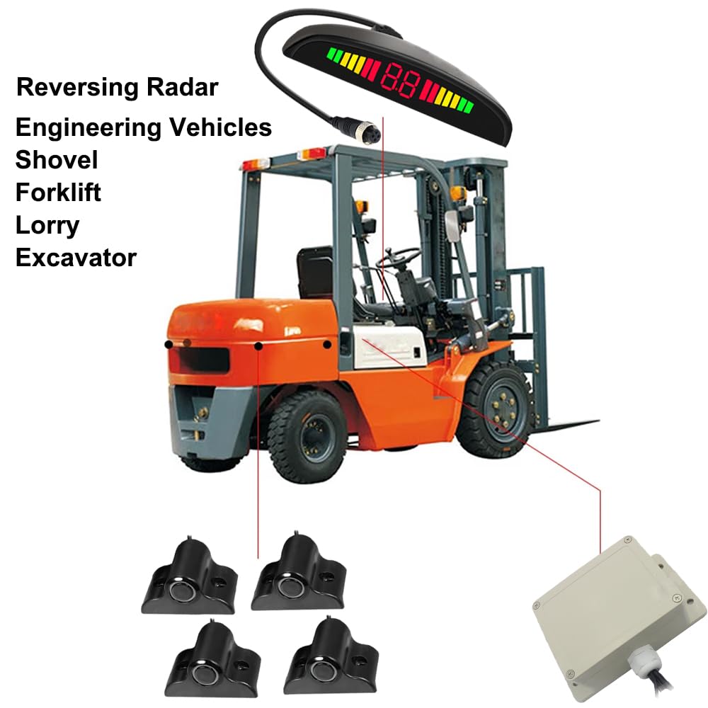 Baceyong sensor aparcamiento coche, Sistema de sensor de marcha atrás LED kit para camiones, radar de marcha atrás, sistema de alarma de sonido
