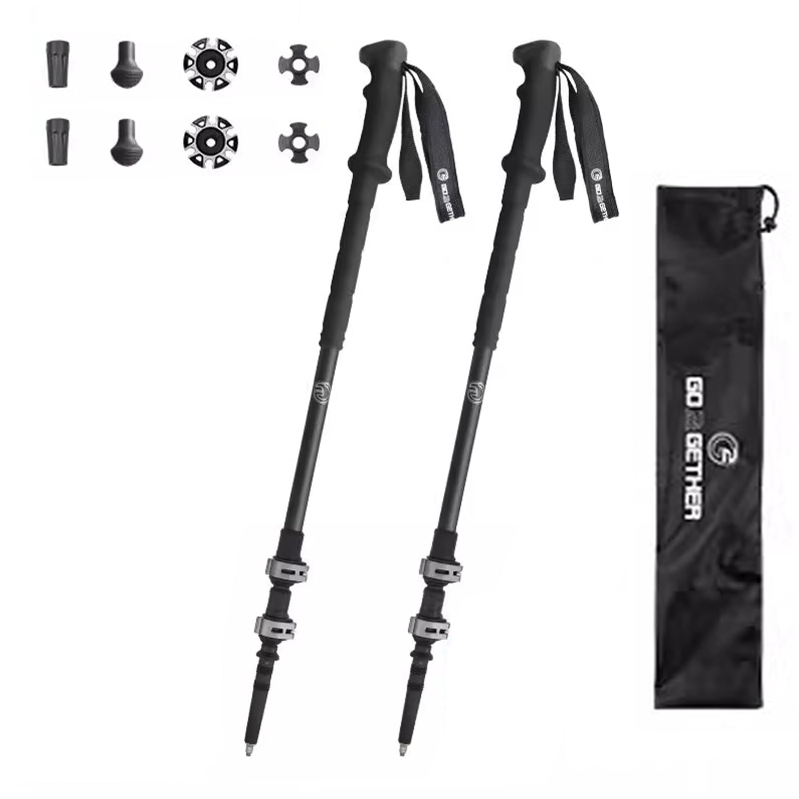 3-częściowe kijki trekkingowe z włókna węglowego, 200 g, lekkie teleskopowe kijki do chodzenia dla mężczyzn i kobiet, ergonomiczne, ultralekkie, do wędrówek, gór, kempingu i wędrówek z plecakiem