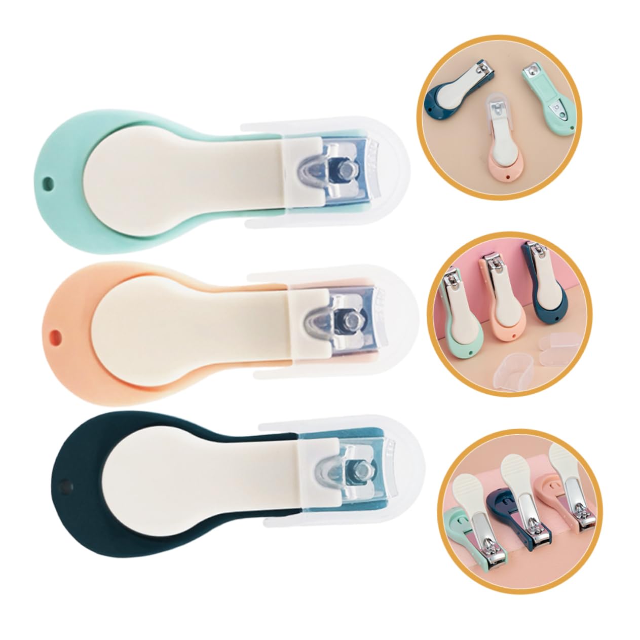 Yardwe 15 Stck Nagelknipser Teilig mit Gebogenen Edelstahlklingen Rutschfestem Silikongriff Sicherer Nagelpflege für Neugeborene und Kleinkinder Präzises Schneiden Blau