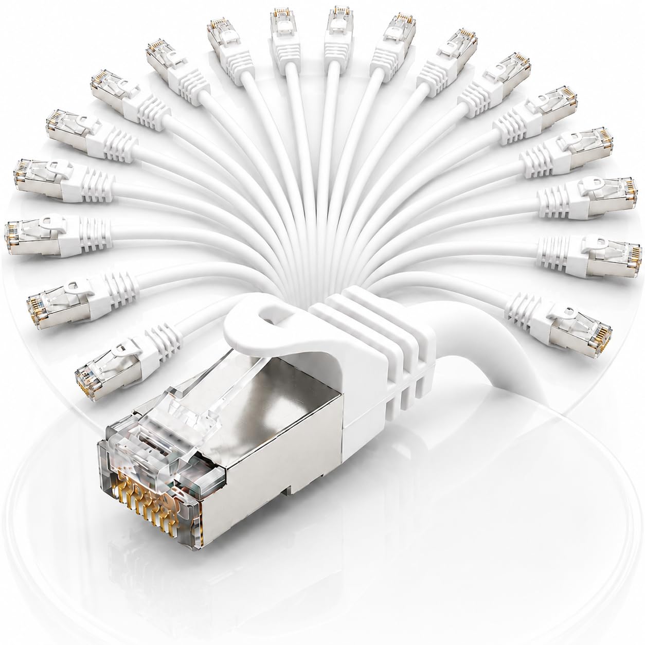 1aTTack.de CAT7 kabel LAN / 20 x 2 m - biały/kabel CAT 7 PIMF S/FTP kabel sieciowy Ethernet 10 Gbit/s z wtyczką Cat 6a RJ45 LSZH