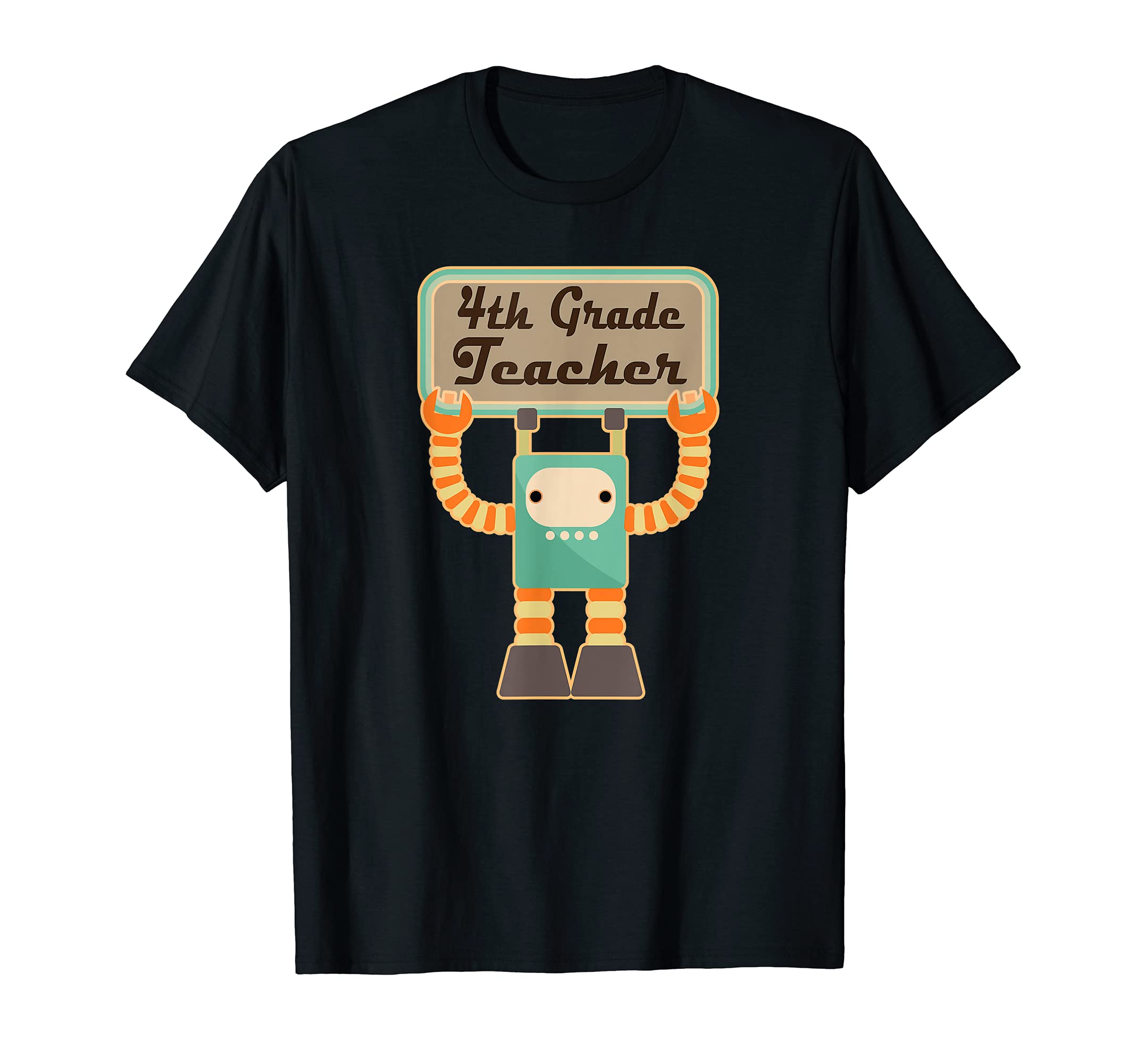 4th Grade Teacher T-shirt Back to School Robot Tee
