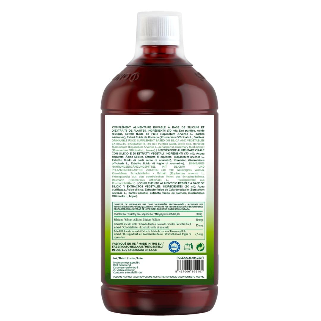 G5 Siliplant Silicio Liquido bebible - Aumenta la Producción de Colageno - Suplemento Huesos Articulaciones Piel Musculos