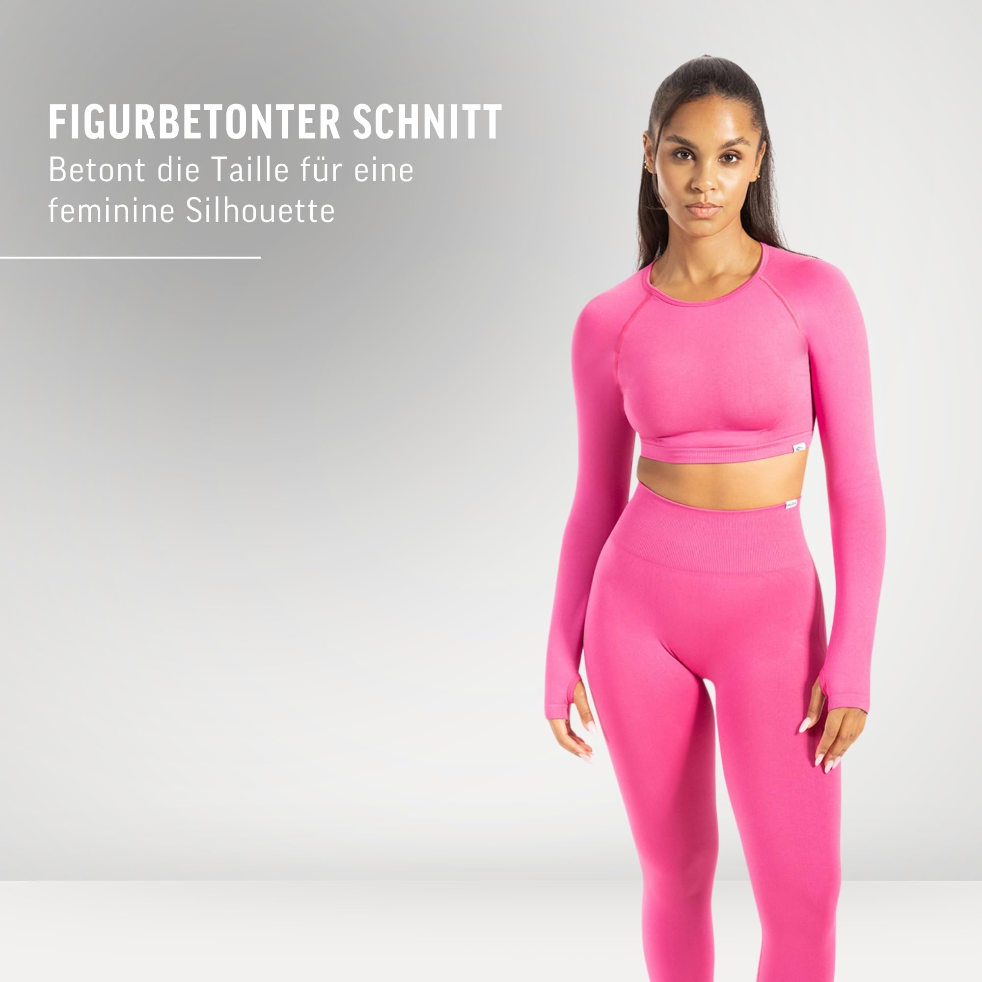 SMILODOX Longsleeve Damen Linnea, Sportshirt mit Rückenausschnitt und Snatched Bund, Funktionsshirt Extra Lange Ärmel mit Daumenloch, Figurbetontes Langarmshirt für Gym, Yoga und Freizeit