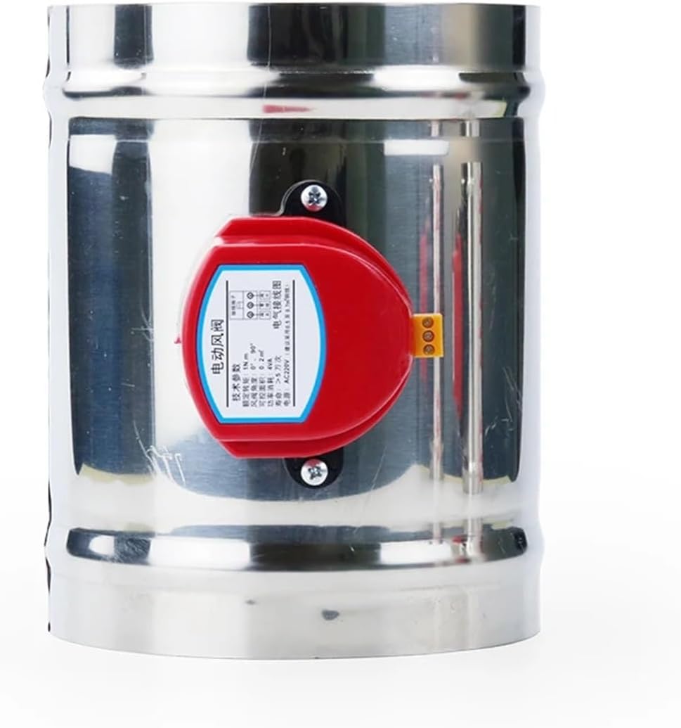 220V 24V 12V Stainless Steel 201 Damper Electric Air Valve Motorized Check Valve for 3/4/5/6/8inch Pipe 80/100/125/150/200/250mm(250mm,DC24V)