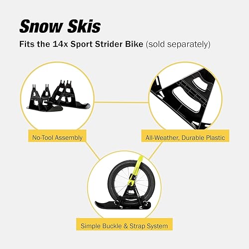 Miniatura 3 de Strider Juego de Esquís de Nieve 14x Sport  Transforma la bicicleta de equilibrio en trineo  Se adapta a nuestra bicicleta de equilibrio 14x  para