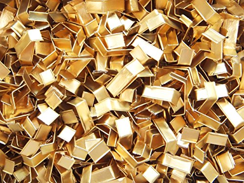 100 pcs cierre - pinzas/fijaciones (oro/35 x 7 mm) de alambre reforzado