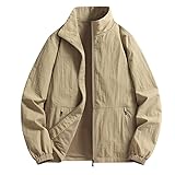 FWSHANGMAO Chaqueta Bomber Hombre,Chaqueta Ligera Informal De Verano para Hombre, Talla Grande, Cortavientos Transpirable, Ropa Deportiva Fina, Abrigo De Carga, Impermeable De Primavera para Exterio