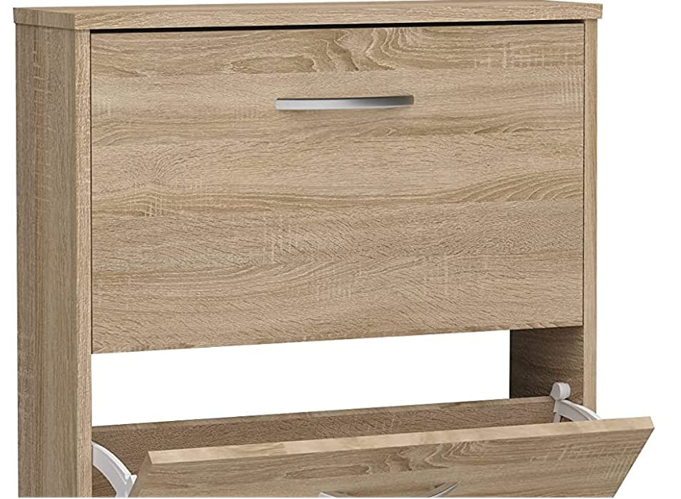 Scarpiera In Legno Laminato Con Ante A Ribalta - Compatta E Funzionale Per Ingresso