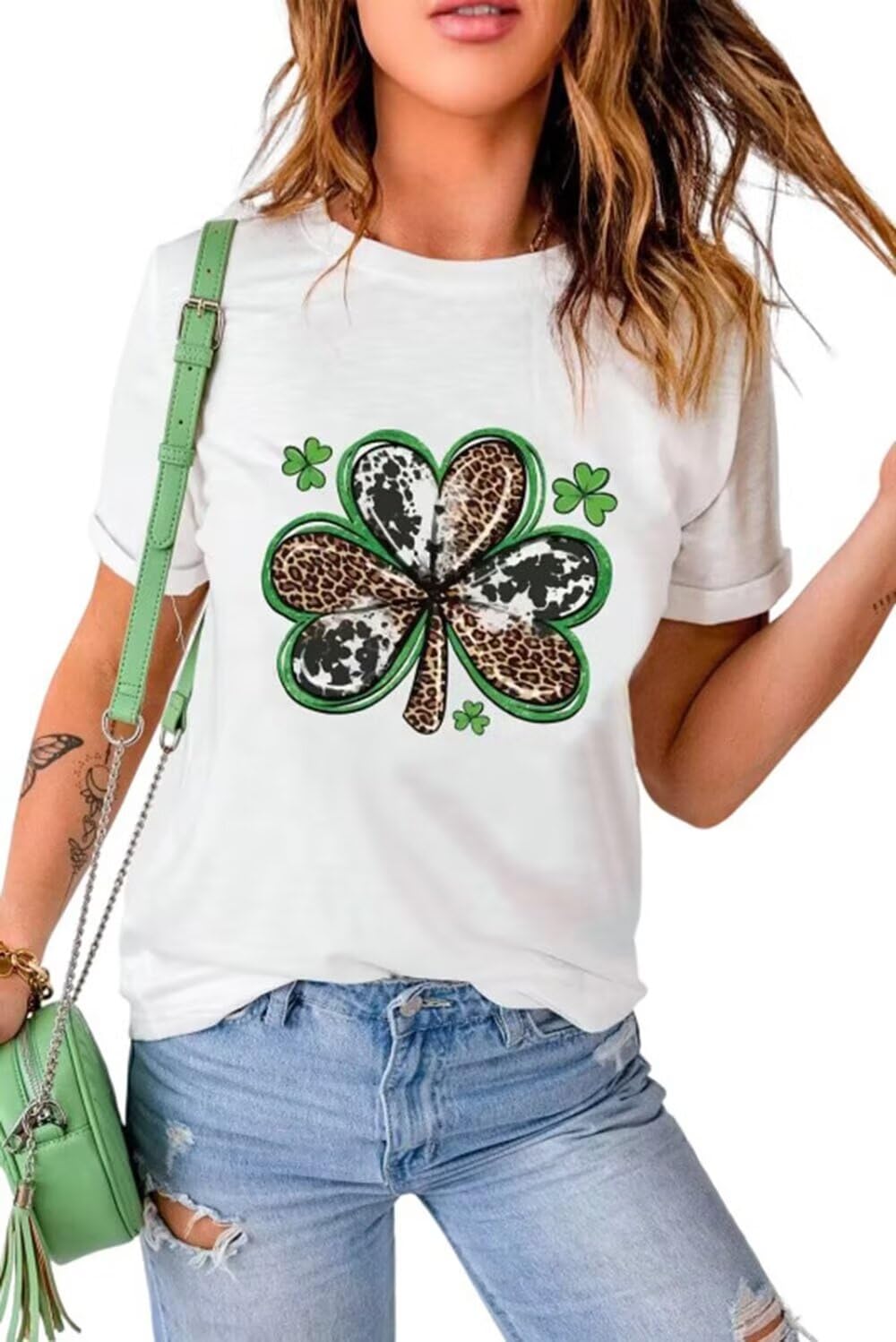 St Patricks Day Shirt Women Lucky Irish Shamrock Graphic Tees Casual Holiday Short Sleeve Tops