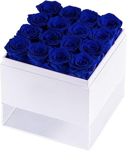 Forever Flower - Rosas preservadas en una caja, rosas reales que duran hasta 3 años, rosas duraderas para ella, flores preservadas, Día de la Madre,