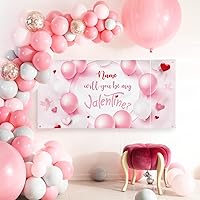 Vista 55 de Cartel de fondo personalizado para el día de San Valentín, decoración de San Valentín, letrero de vinilo con texto en inglés "Be My Valentine