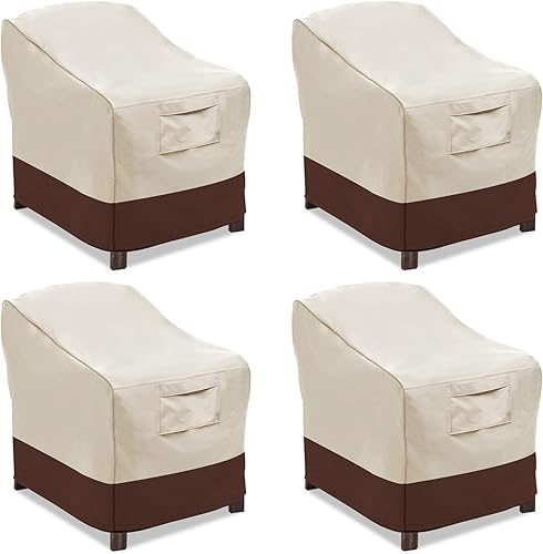 Miniatura 10 de Vailge Funda de sofá de patio profundo resistente, 100% impermeable, funda de sofá para exteriores, fundas grandes para muebles de patio con beige y