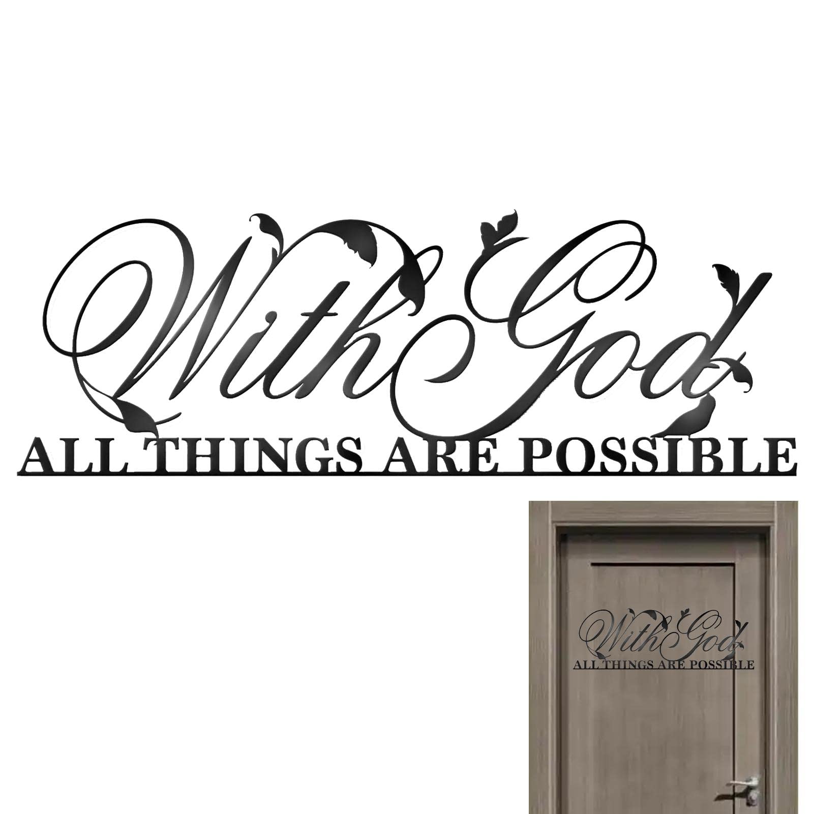 Buy Ocobetom 2 Pcs Bible Verses Metal Wall Decor with God All Things