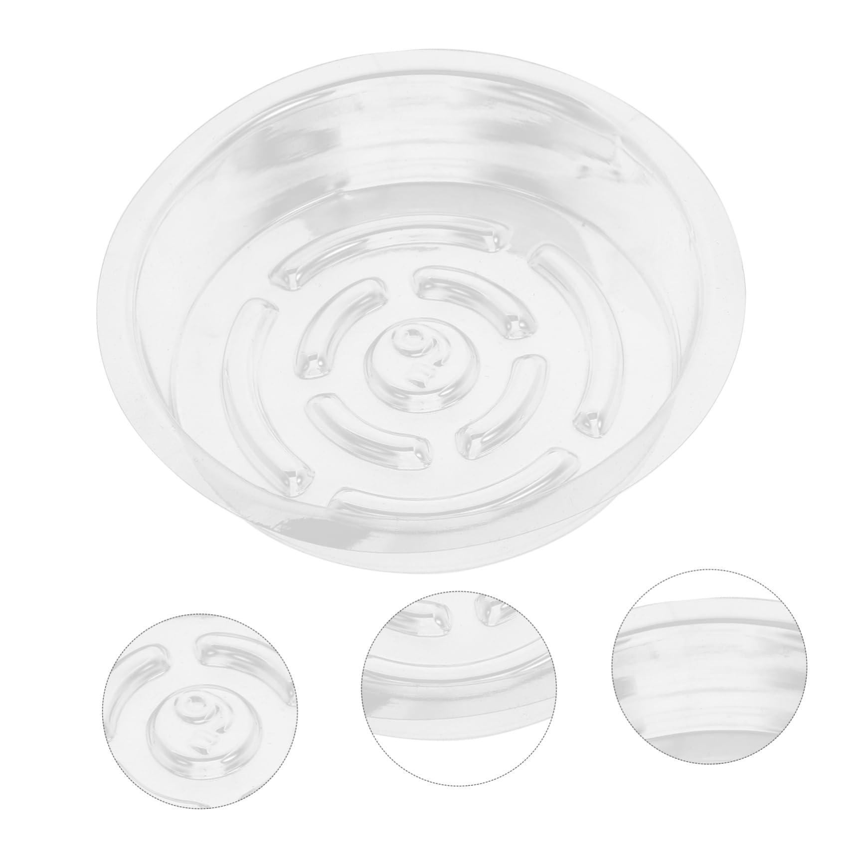 Toddmomy Bandejas para Macetas De Jardín Platos Transparentes para Plantas Recogedores De Agua Drip Tray para Interior Y Exterior 30 Piezas X 5