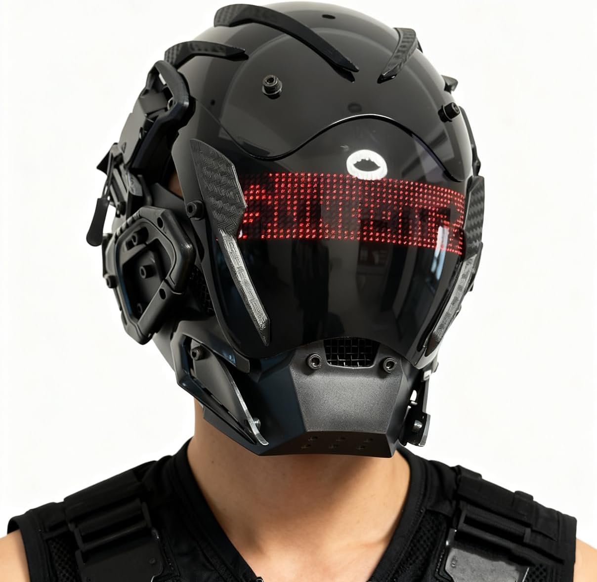 Cyber Punk Gothic Led Helmet Mask, Bluetooth App Control, Smart Face Mask For Cosplay, Halloween, Rave Parties