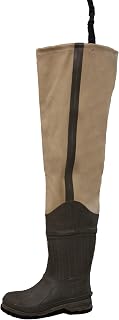 FROGG TOGGS Bull Frogg 3-ply PVC Canvas Waterproof Fishing Bootfoot Hip Wader for Fishing, Cleated or Felt