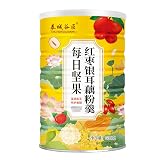 Almidón de raíz de loto, Gachas de desayuno, Sopa de polvo de raíz de loto de nuez de chia rosa, gachas de avena nutritivas y saludables, Polvo de sustituto de comida perfumada dulce, Almidón de raíz