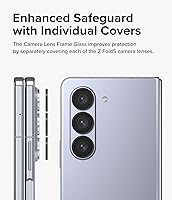 Vista 5 de Ringke Marco de lente de cámara compatible con Samsung Galaxy Z Fold 5, protector de lente de cámara, cubiertas de vidrio templado y marcos