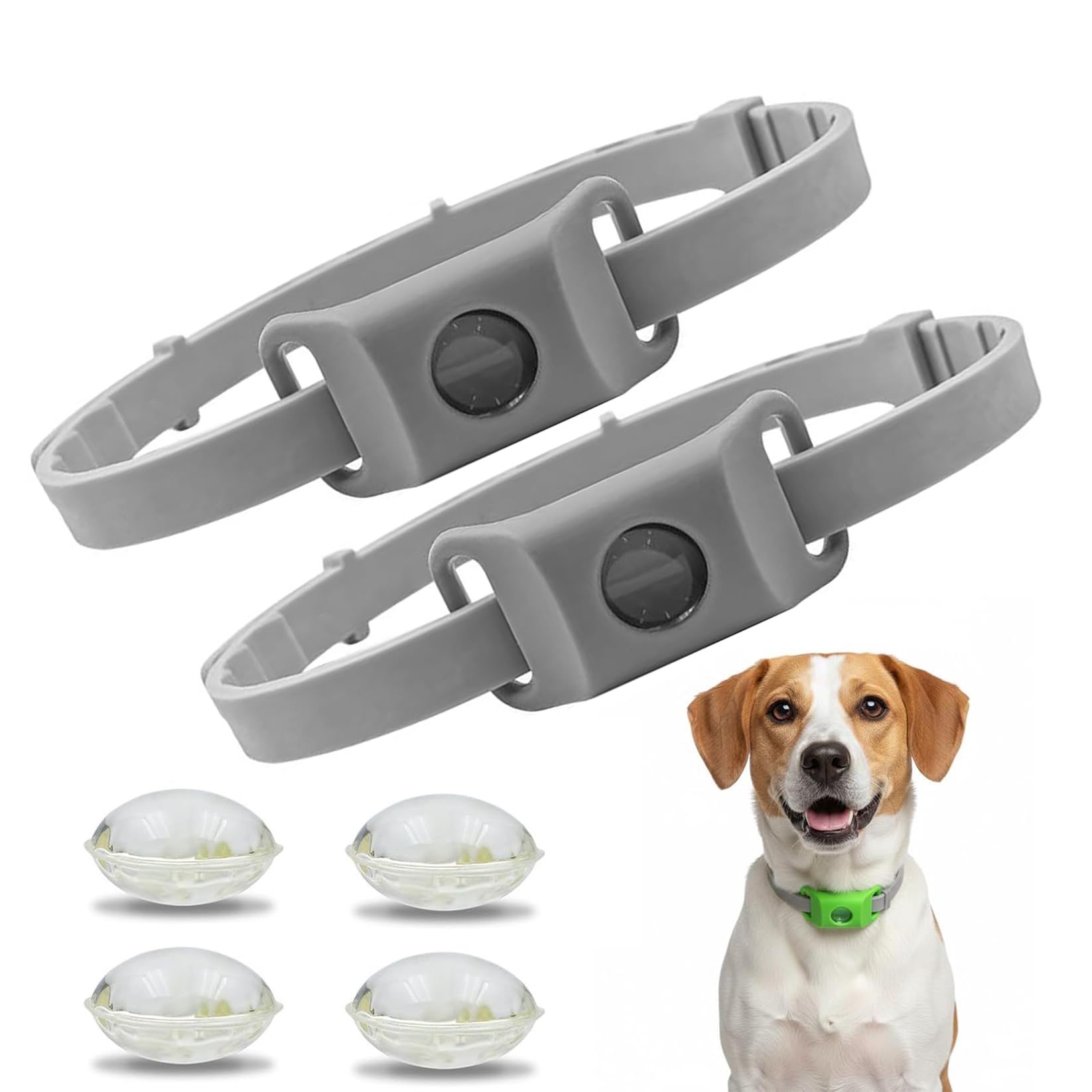 ZVD Collare Antiparassitario Naturale,Collari Antiparassitari per Cani,Ciondolo Repellente per Pulci e Zecche per Cani,Ingredienti 100% Naturali,Protegge da Pulci e Zecche (Grigio)