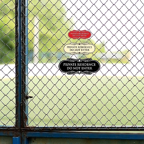 Signs Bylita Designer Private Residence Do Not Enter - Laser-Engraved Lettering | Durable Abs Plastic | Powerful Foam Tape | (Black/Gold) - Small #TOP5