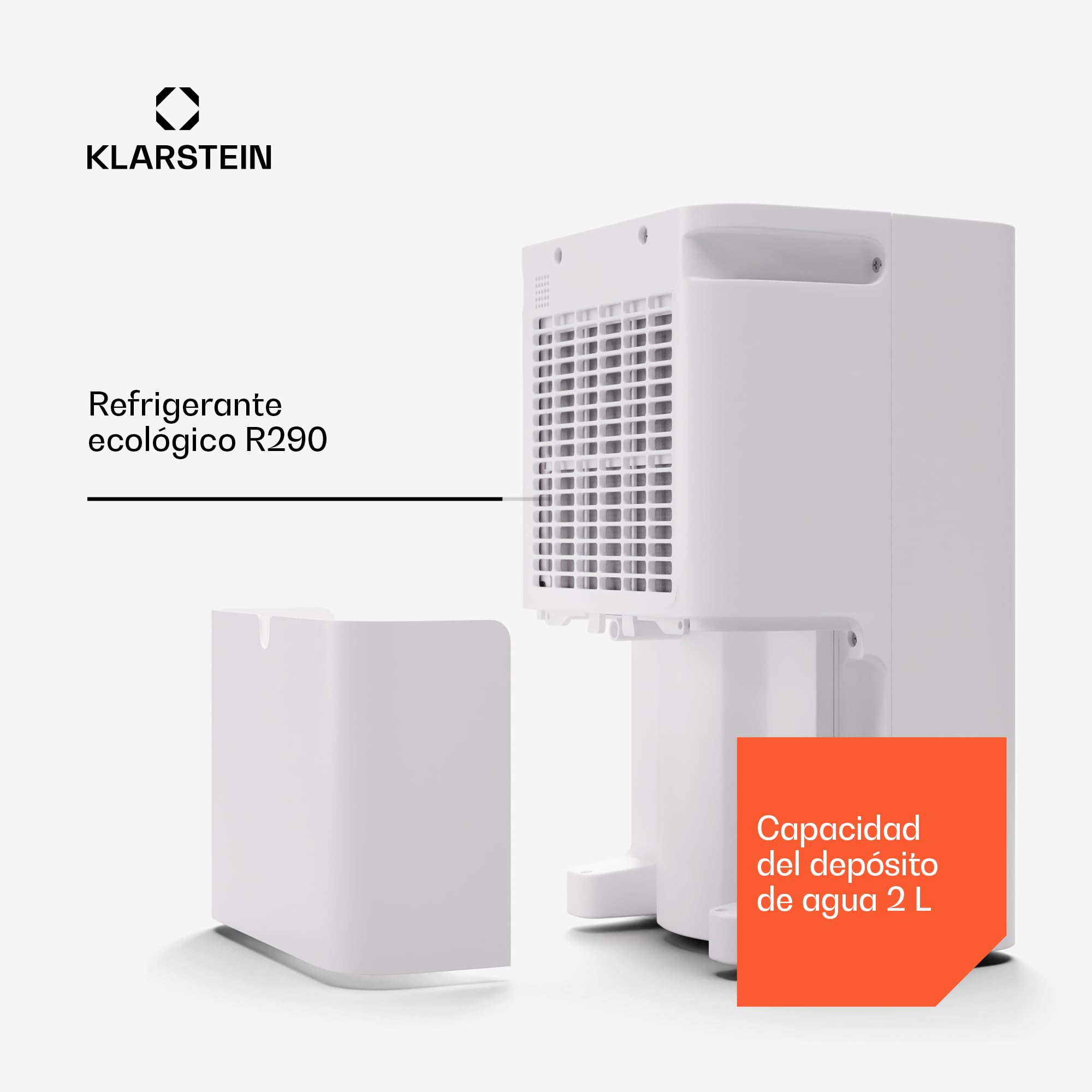 Klarstein CircleDry 16L Deshumidificador Inteligente, Wifi, Silencioso 38dB, Temporizador 24h, Drenaje Continuo, Control de Humedad, Portátil para Hogar, Oficina, Habitaciones hasta 32m²