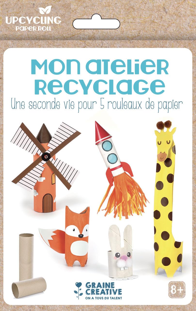 Je Recycle Mon Rouleau de Carton Grain l'atelier loisir créatif enfant kit upcycling